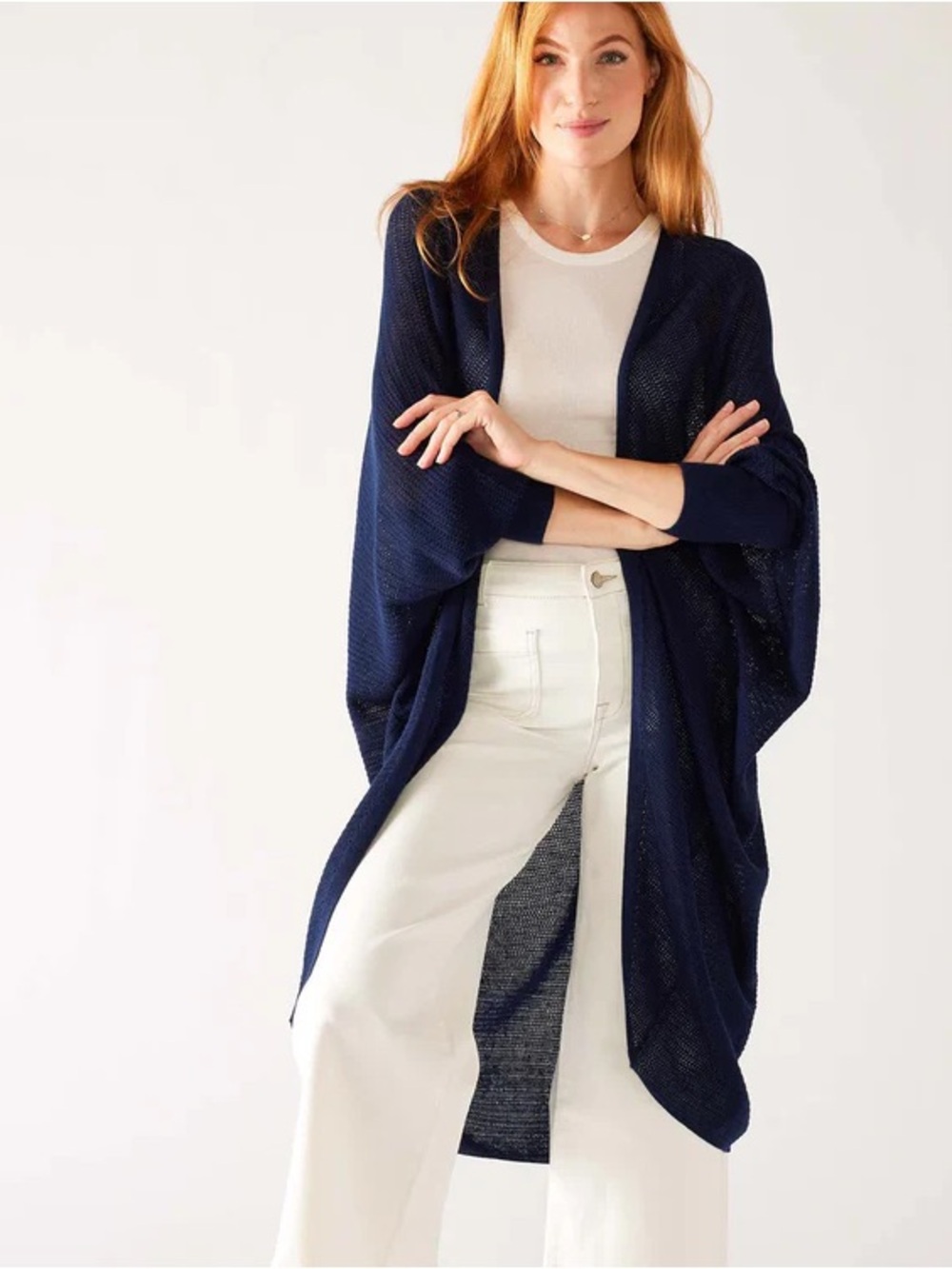 Mersea Navy Chelsea Knit Summer Kimono